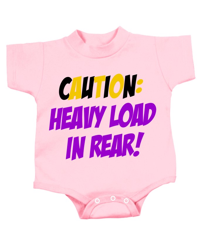 Pink Caution Heavy Load Onesie